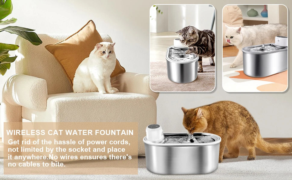 PurrFlow™ Wireless Cat Water Fountain