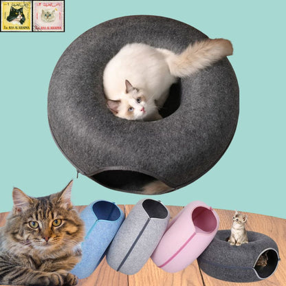 2-in-1 Donut Cat Tunnel Bed